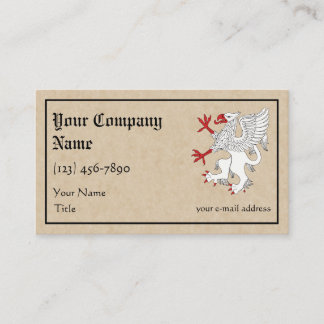 Griffin Rampant Argent Visitkort