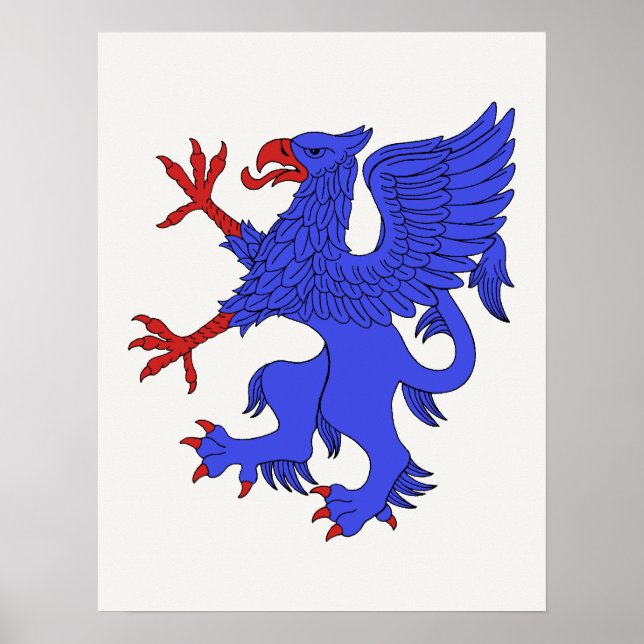 Griffin Rampant Azure Poster (Framsidan)