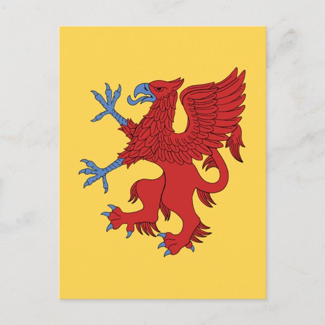 Griffin Rampant Gules Vykort (Framsida)