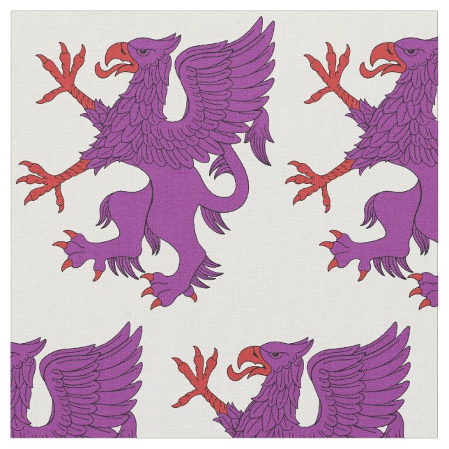 Griffin Rampant Purren Tyg (Närbild)