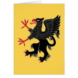 Griffin Rampant Sable Greeting Card Hälsningskort