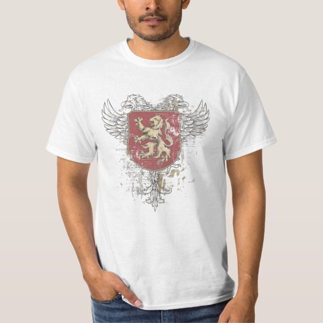 griffin, retroaktiv, örnhuvud, styvgriffin, t shirt (Framsida)