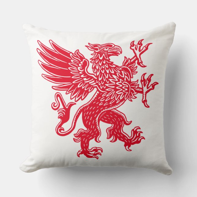 Griffin - Röd Kudde (Framsida)