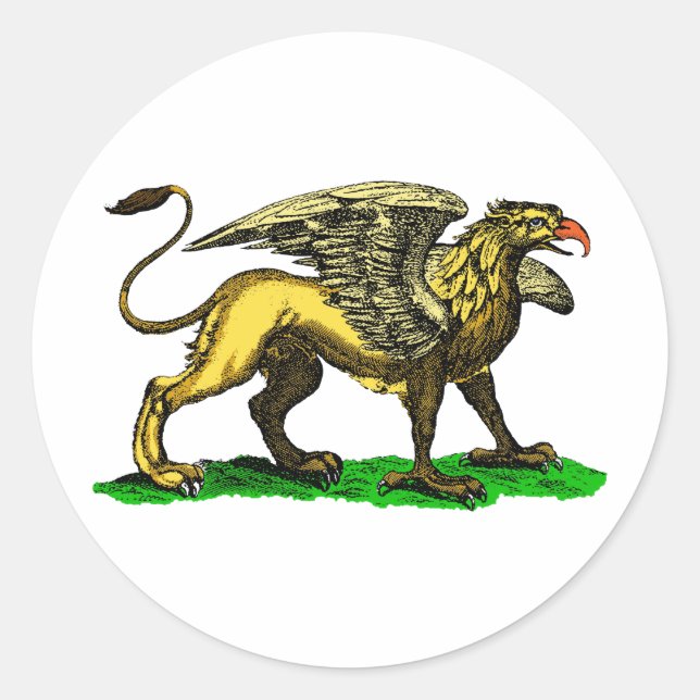 Griffin Sticker Runt Klistermärke (Framsida)