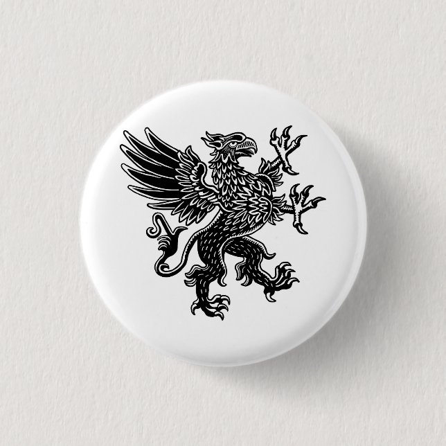 Griffin - Svartvitt Knapp (Framsida)