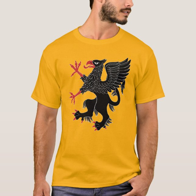 Griffin upprätt svart tee shirt (Framsida)
