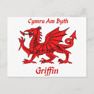Griffin Welsh Dragon Vykort
