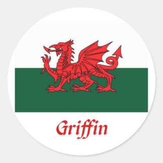 Griffin Welsh Flagga Runt Klistermärke