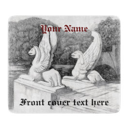 Griffinskulpturer, monokroma pennkonst