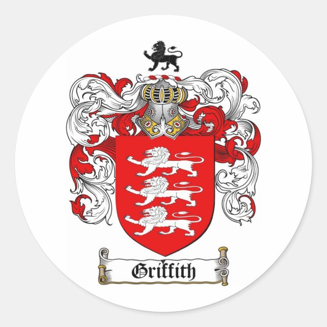 GRIFFITH FAMILY CREST - GRIFFITH JACKAR ARM RUNT KLISTERMÄRKE (Framsida)