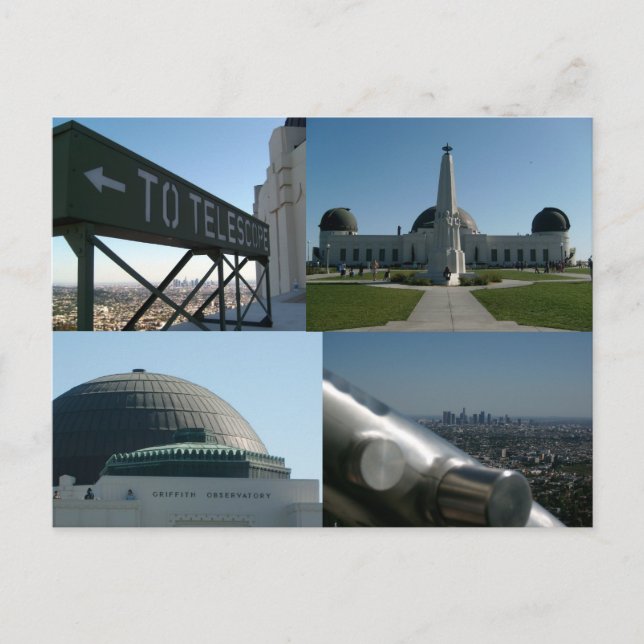 Griffith Observatory Collage Postcard Vykort (Framsida)