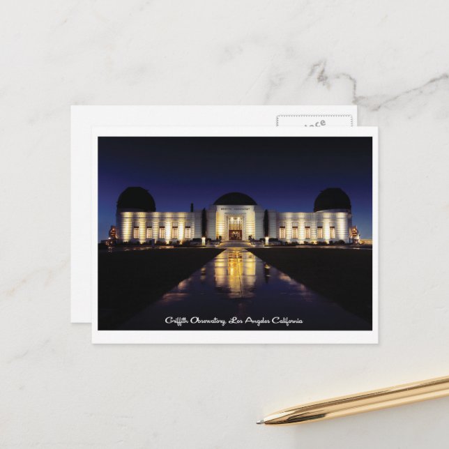 Griffith Observatory, Los Angeles California Vykort (Fram/Back In Situ)