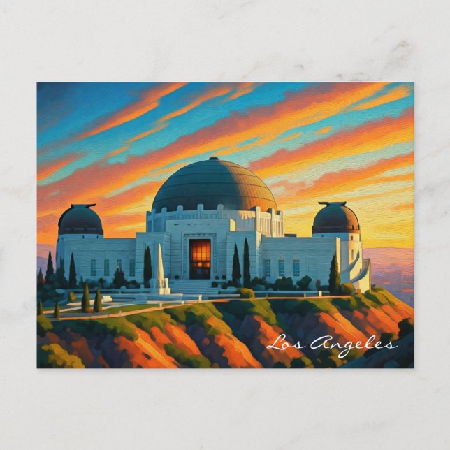 Griffith Observatory Los Angeles Solnedgång vykort (Framsida)