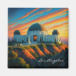 Griffith Observatory Los Angeles Sunset-vykort Magnet