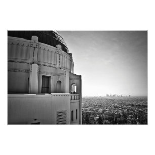 Griffith Observatory och Downtown Los Angeles Fototryck