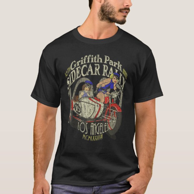 Griffith Park Sidecar Rally 1987 T Shirt (Framsida)