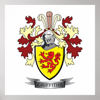 Griffiths Family Crest Jackar om Arm Poster