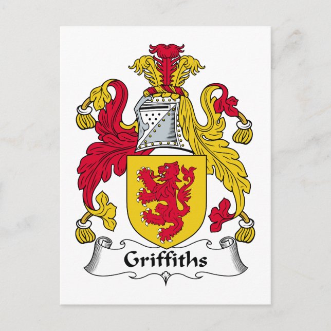 Griffiths Family Crest Vykort (Framsida)