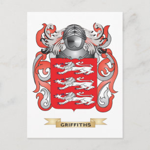 Griffiths Jackar av Arm (Family Crest) Vykort