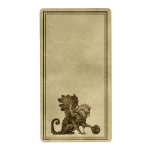 Griffon Apothecary Label Fraktsedel