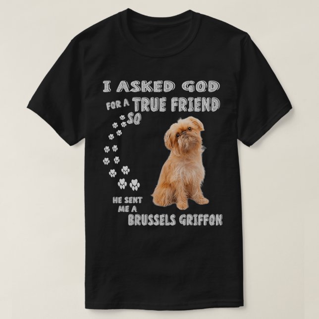 Griffon Belge Dog Mom Dad Costume, Cute Brussels G T Shirt (Design framsida)