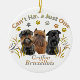 Griffon Brussels kan inte ha bara en Julgransprydnad Keramik