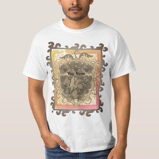 Griffon Shield-efternamn T-Shirt (Framsida)