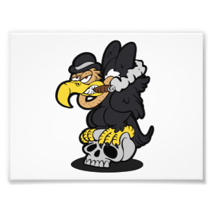 Griffon Vculture tecknad   välj bakgrund färg Fototryck