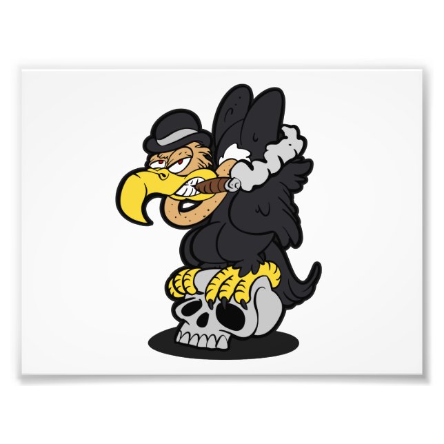 Griffon Vculture tecknad | välj bakgrund färg Fototryck (Framsidan)