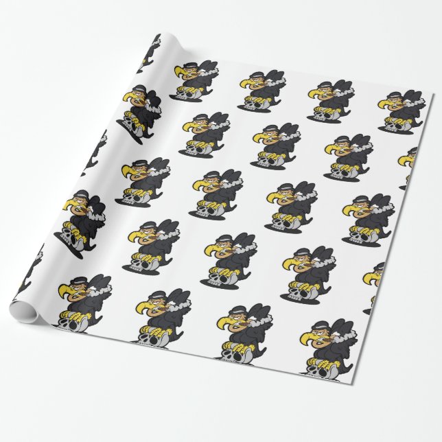 Griffon Vculture tecknad | välj bakgrund färg Presentpapper (Utrullad)