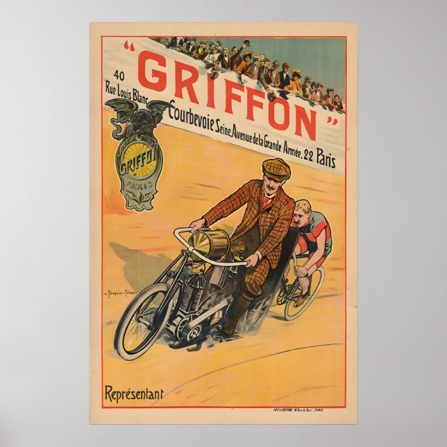 Griffon Vintage cykel affisch tryck (Framsidan)
