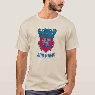 Griffon Winged Vapensköld Shield, lägg till namn, T Shirt