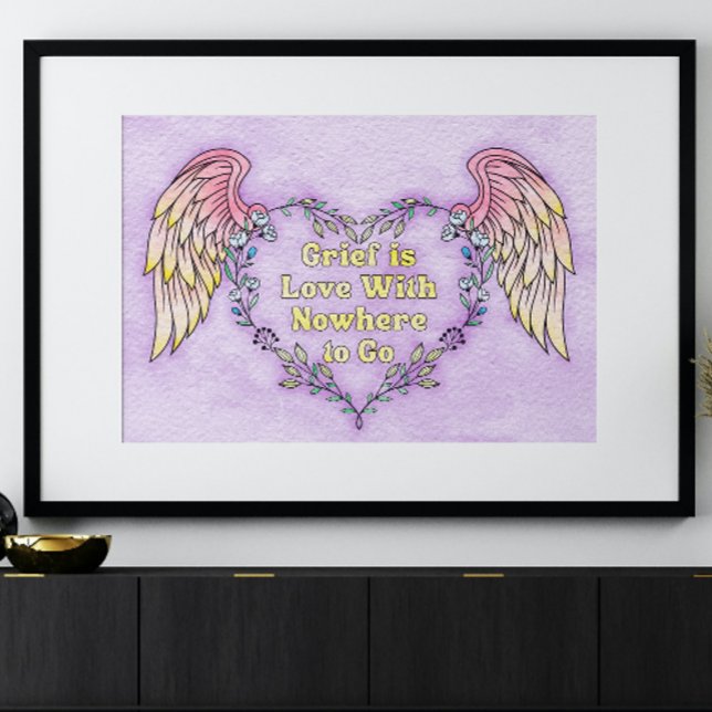 Grift, minne och snygg minnesfärgning poster (Grief Coloring Poster for remembering those who are gone.)