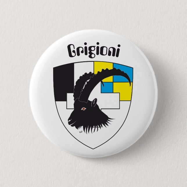 Grigioni Svizzera Button Knapp (Framsida)