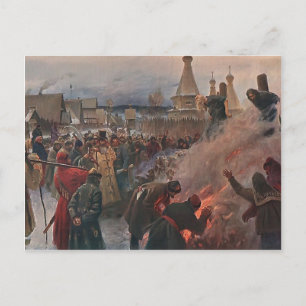 Grigoriy Myasoyedov- Brinnande av ärkepräst Avvaku Vykort