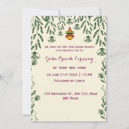 Griha Pravesh Ceremony Inbjudningar