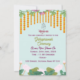 Grihapravesh Ceremony-inbjudningar Inbjudningar