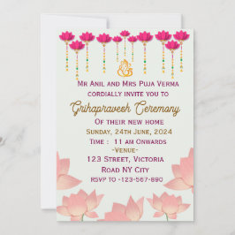 Grihapravesh Ceremony-inbjudningar Inbjudningar