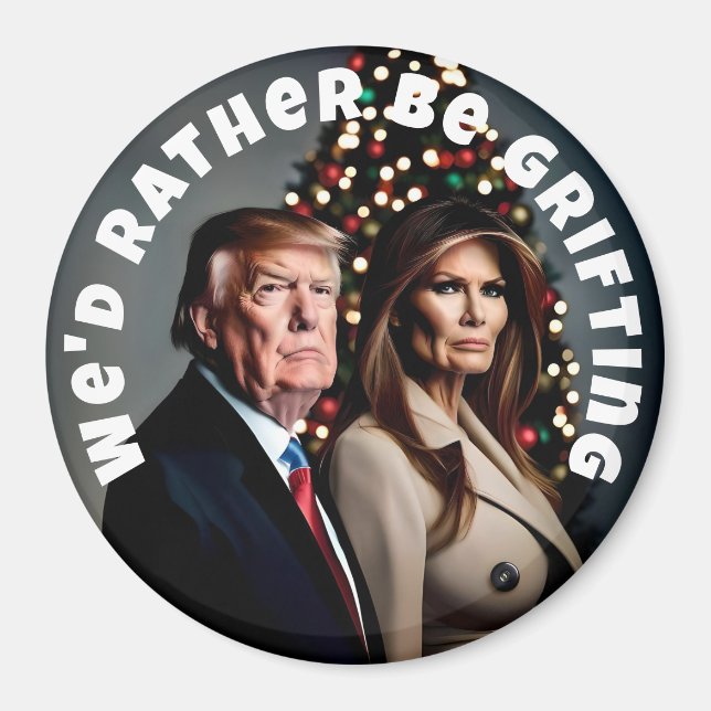 Griiting Trump och Melania jul Magnet (Framsidan)