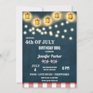 Grill 4:e juli födelsedag inbjudningar