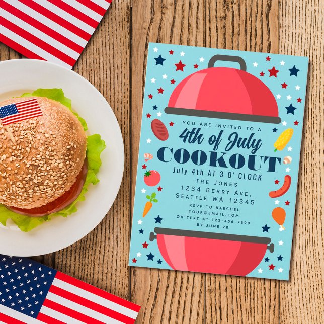 Grill 4:e juli-inbjudan till cookout inbjudningar (Skapare uppladdad)