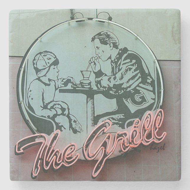 Grill, Aten Georgia Marble Underlägg. Underlägg Sten (Framsidan)