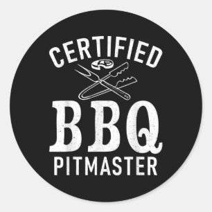 Grill Barbecue Grilling Auktoriserad Bbq Pitmaster Runt Klistermärke
