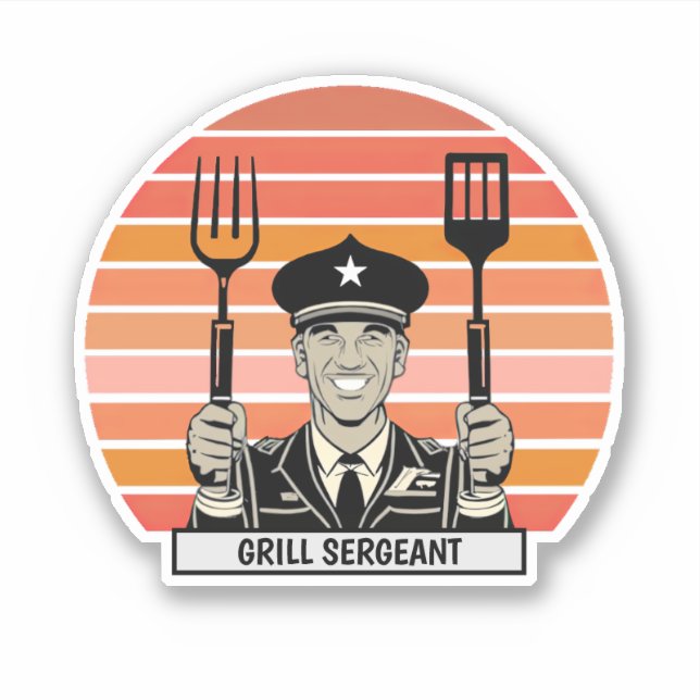 Grill BBQ-sergeant Klistermärken (Framsida)