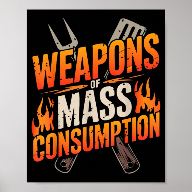 Grill bbq skämt grill pit master kock rökare pappa poster (Framsidan)