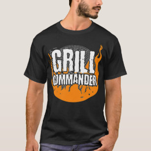 Grill befälhavare för BBQ Barbecue Cook Cooking Fl T Shirt