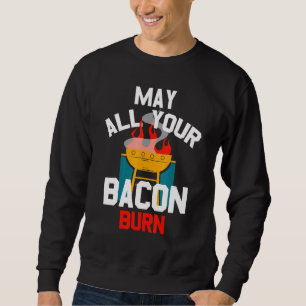 Grill Burning Bacon Lång Ärmad Tröja