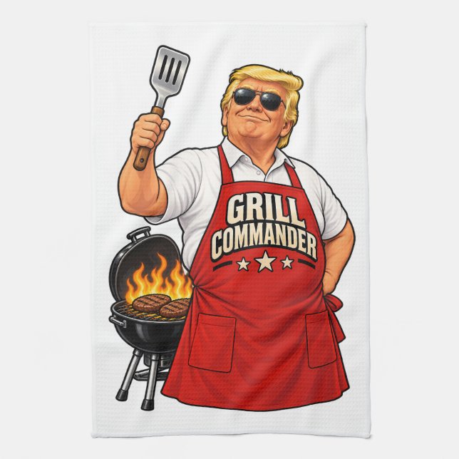 Grill Commander Grill Rödt Förkläde Kökshandduk (Vertikal)