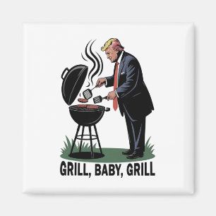 Grill För Grill Trump Daddy Rolig Retro Magnet