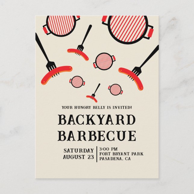 Grill & Fork BBQ-fest postkort Vykort (Framsida)